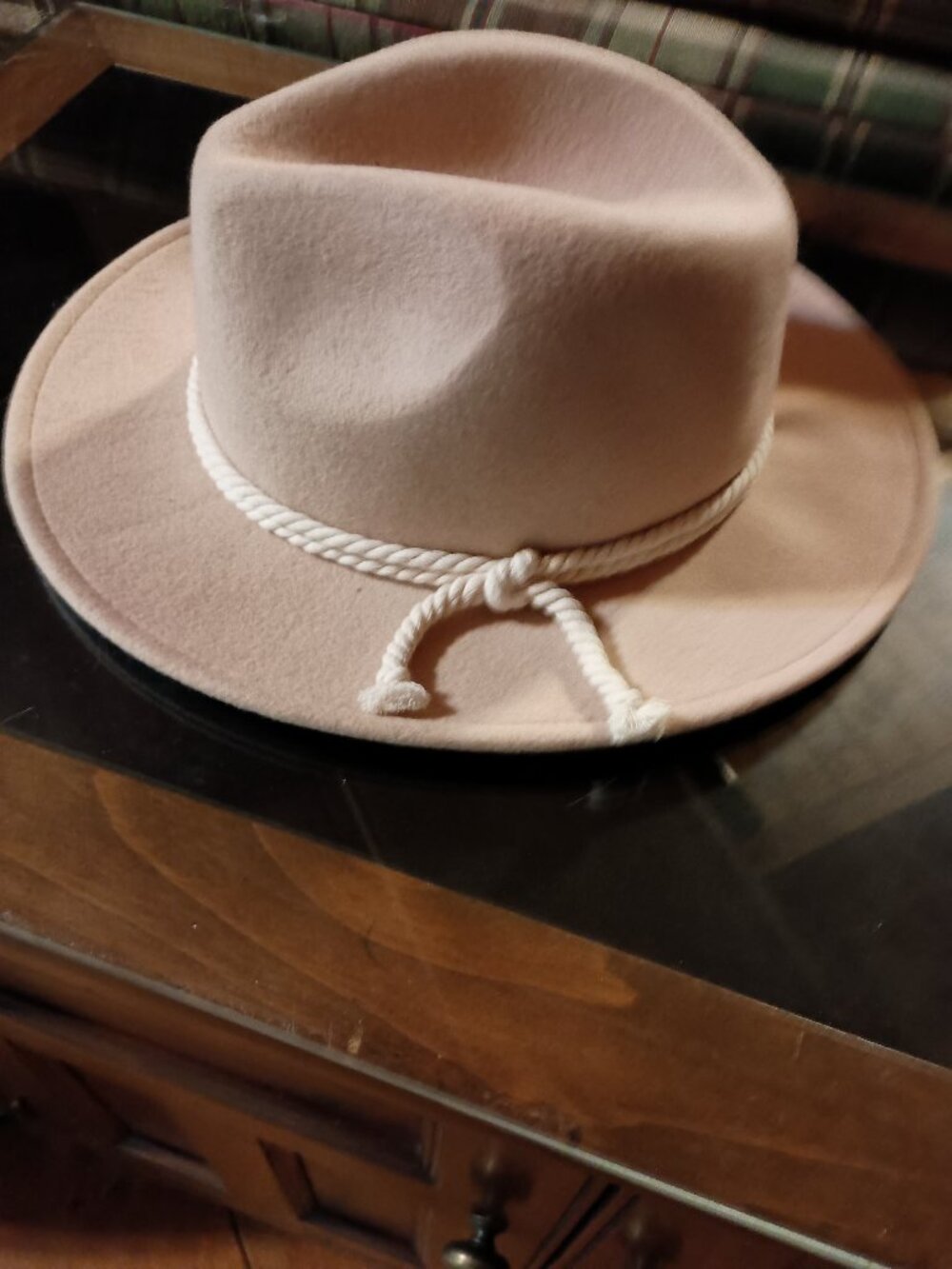 SO 100% wool brimmed tan adjustable hat